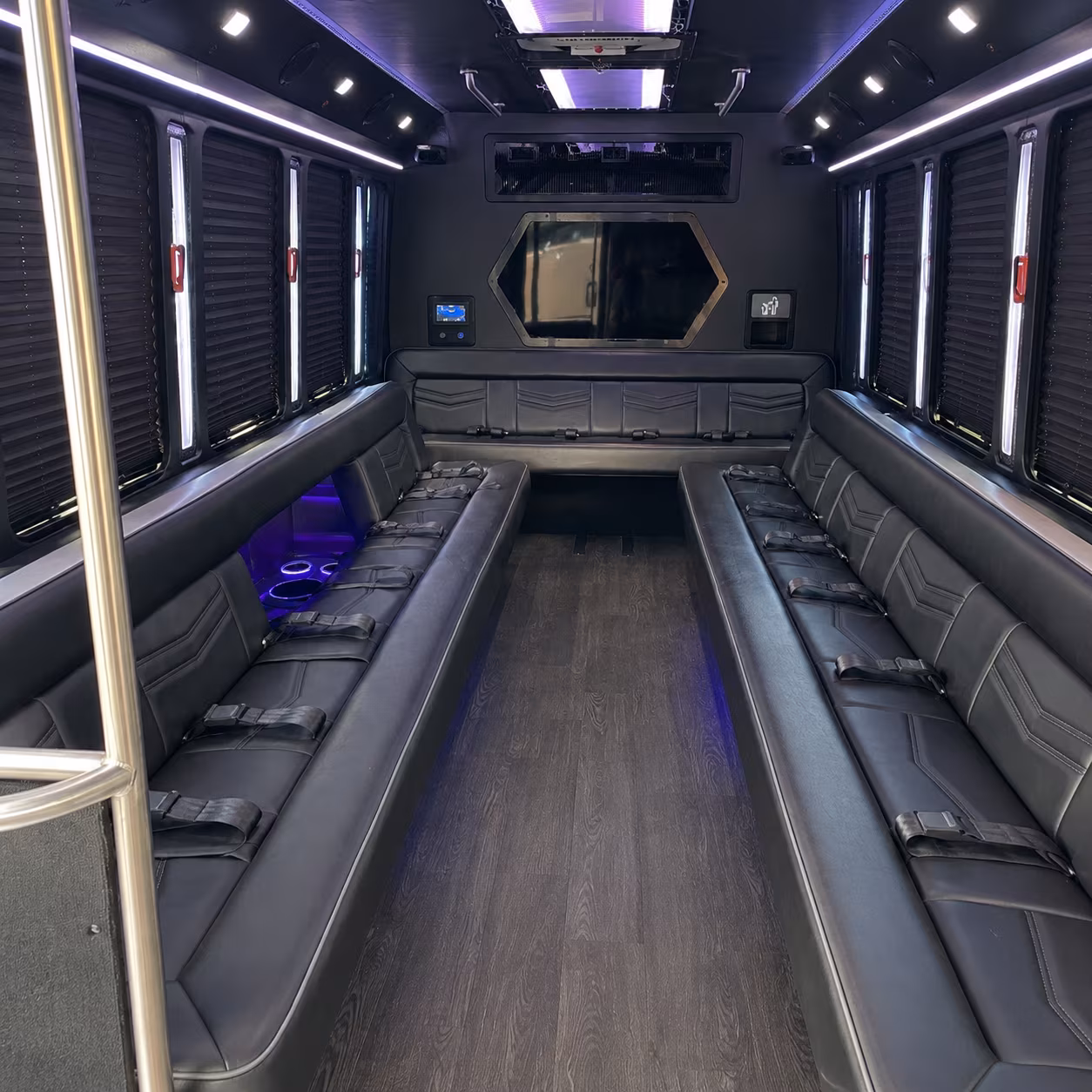 south jordan 18 passenger party bus interior