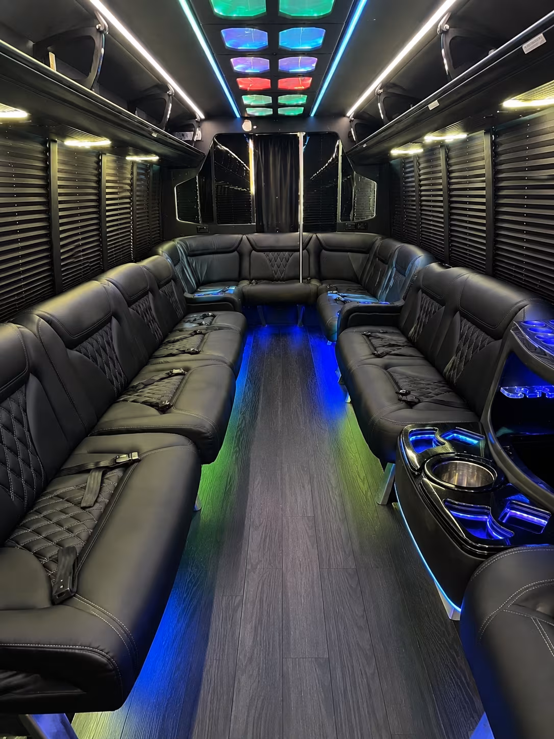 south jordan 20 passenger party bus interior