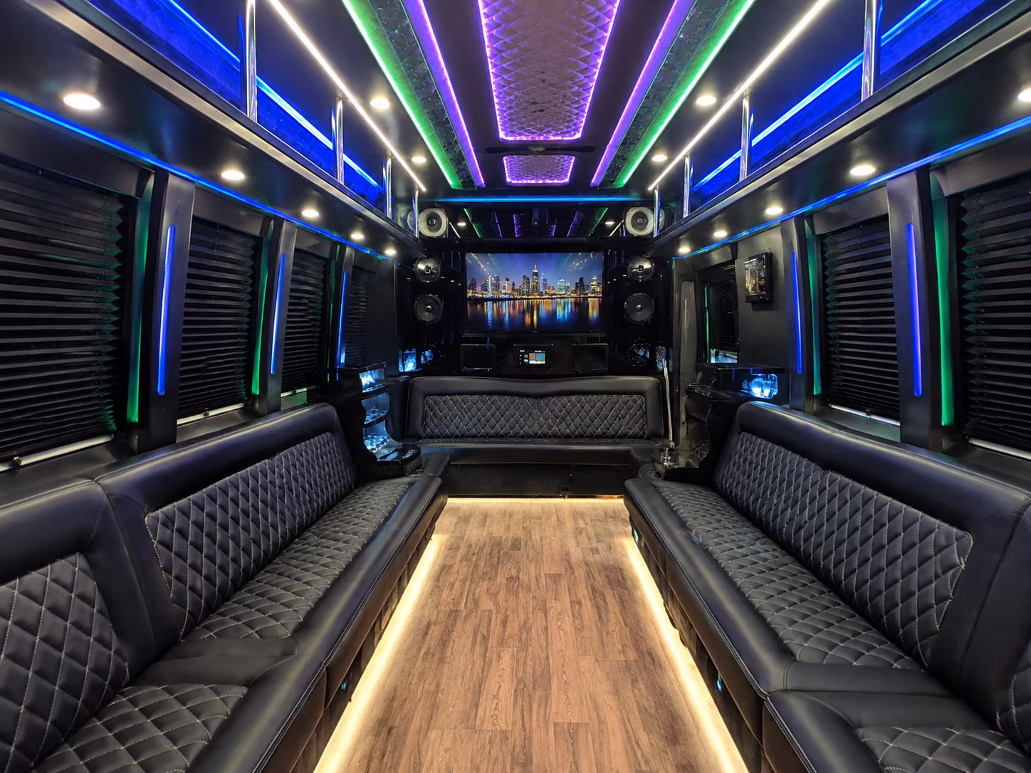 south jordan 25 passenger party bus interior