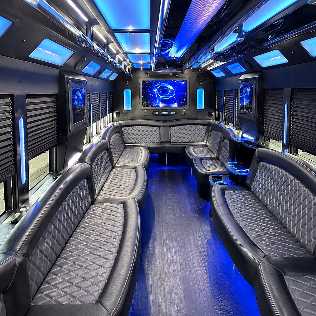south jordan 50 passenger party bus interior